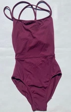 Bloch Leotard Size Petite Small Bergundy Crossback