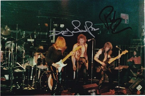 IRON MAIDEN Photo PAUL DI'ANNO & DOUG SAMPSON 1978 Running Free Autograph SIGNED