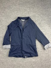 Skies Are Blue Blazer Womens Small Navy Blue Stretch Open Front Casual Jacket