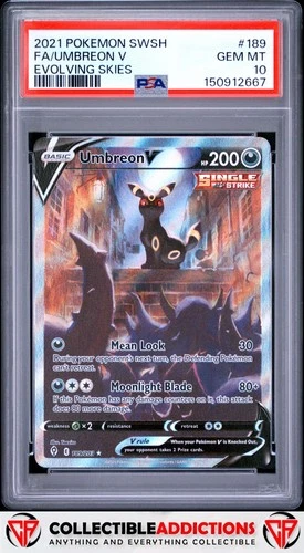 2021 Pokemon Sword & Shield Evolving Skies #189 Umbreon V PSA 10