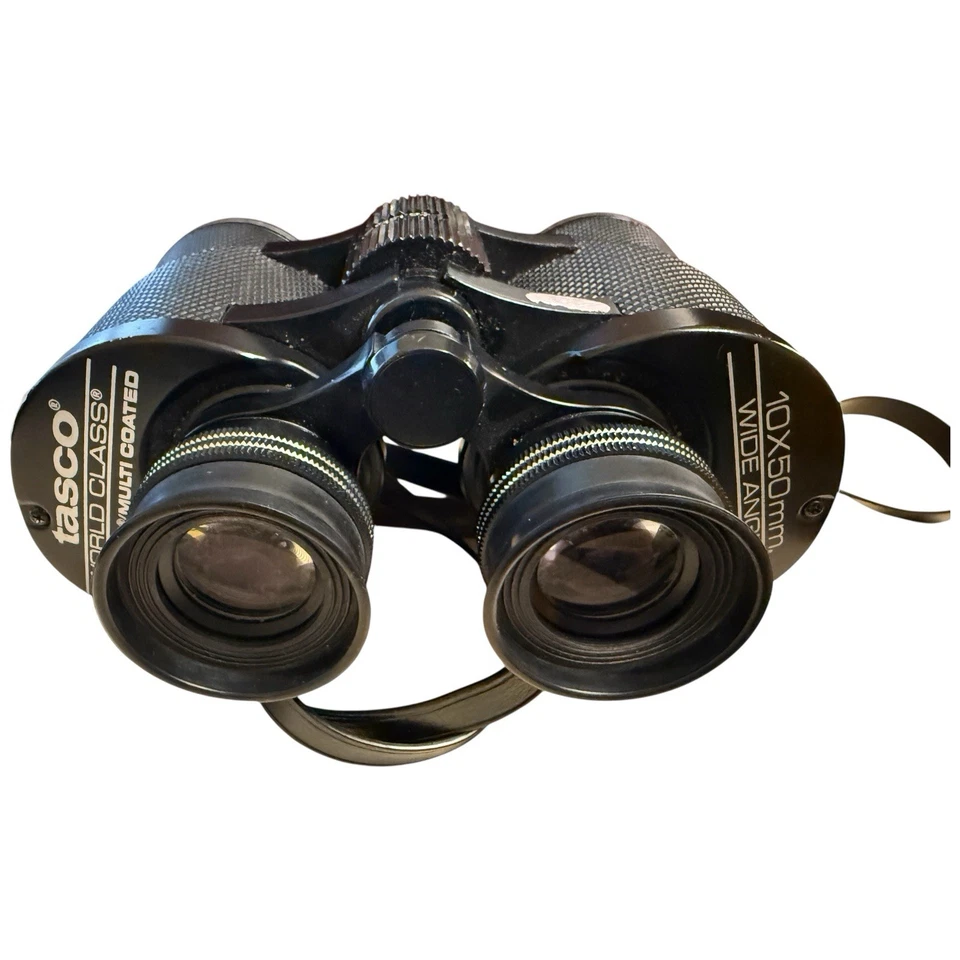 Tasco World Class Binoculars 450z Zip 10x50 Wide Angle With Leather Case Vintage - Image 3 of 3
