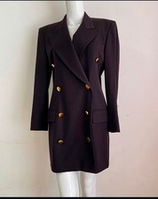 Escada Margaretha Ley vintage dress-jacket wool with massive gold buttons color