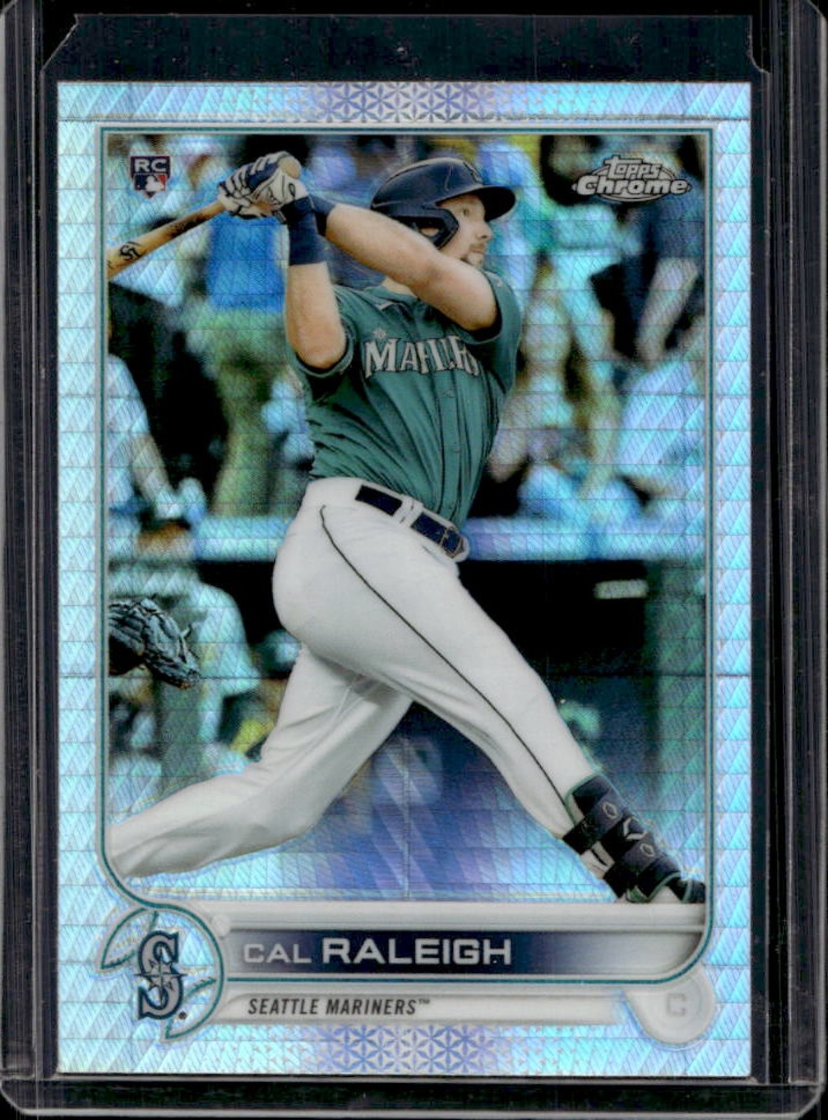 2022 Topps Chrome Cal Raleigh RC Prism Refractor Rookie #149 Mariners