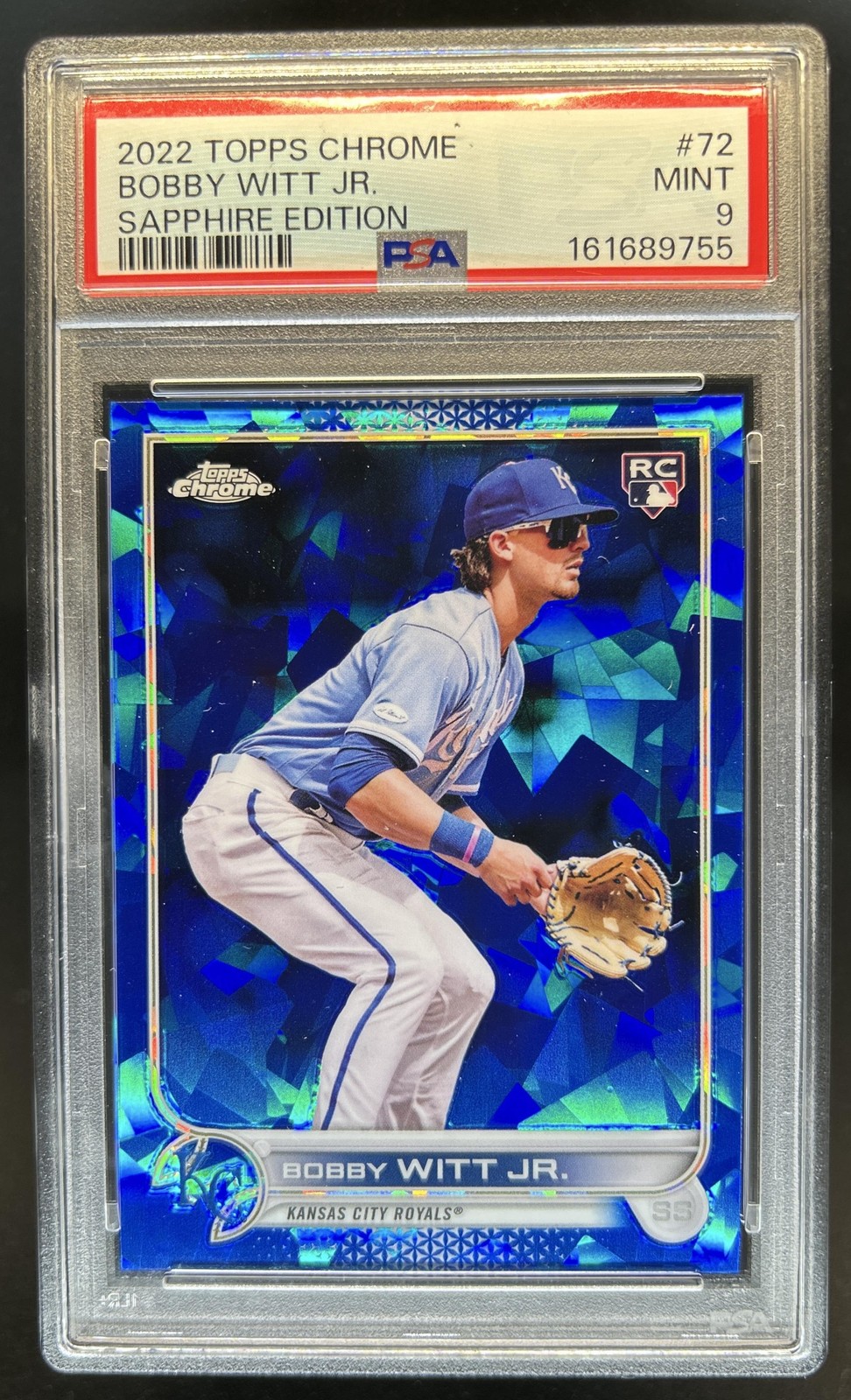 2022 Topps Chrome Sapphire Bobby Witt Jr. Rookie RC #72 Royals PSA 9