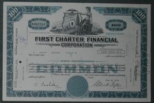 First Charter Financial Corporation 1975 100 Share