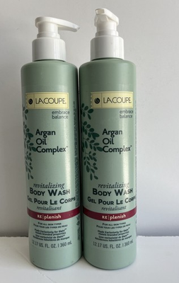 #ad 2 Bottles LaCoupe Argan Oil Complex Revitalizing Body Wash . 12.17 Oz. Each $34.99