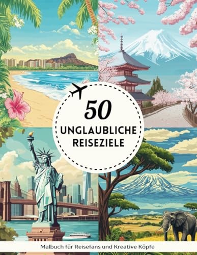Malbuch FüR Erwachsene: 50 Reiseziele Zur Entspannung Und-image