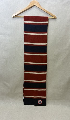 Foulard vintage Abercrombie & Fitch Performance rouge rayé laine mélangée - Photo 1/4