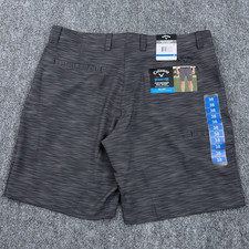 NEW Callaway Stretch Performance Golf Shorts Men's 38 Caviar Gray Opti-Dri 9"