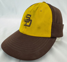 Vintage San Diego Padres Snap Back Baseball Cap Hat Yellow Brown M/L Taiwan