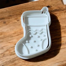Stocking cookie cutter stamp/christmas cookie cutter, holiday cookie cutter