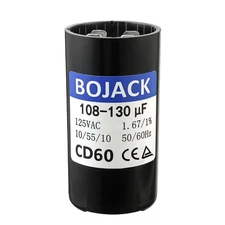 Bojack 108-130 Uf/mfd 125 Vac ±20% 50/60 Hz Cd60 Round Motor Well Pump Start Cap