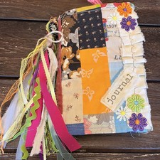 Patchwork Junk Journal Vintage Softcover Cottagecore Colorful Fun Decorated