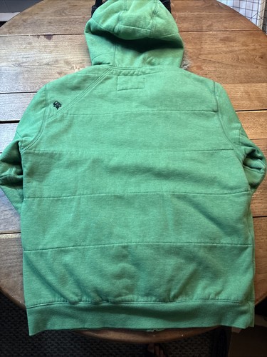 Giacca Quicksilver Vintage Y2K Staccabile Pelliccia Ecopelliccia Cappuccio Verde Zip Uomo XL - Foto 15 di 18