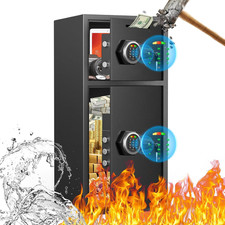6.5 Cu Ft Safe Box Fireproof Waterproof, Home Safe with Removable Shelves LED