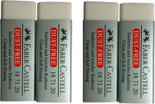  Pack of 4  LARGE Eraser Dust Free Clean and Soft Erasing for ART, OFFICE, SCHO