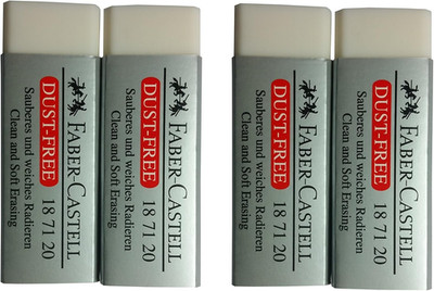 [Pack of 4]  LARGE Eraser Dust Free Clean and Soft Erasing for ART, OFFICE, SCHO