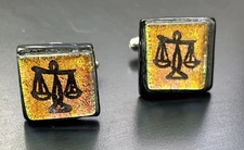 Law Scales of Justice Attorney Lawyer Pair Cufflinks in Presentation Gift Box...