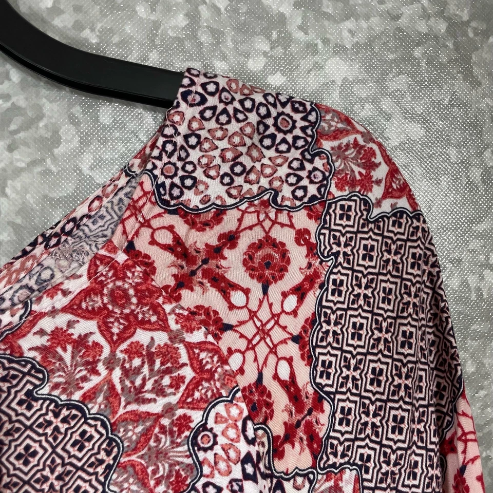 Top corto boho chic rosa retazos para mujer Minkpink - talla mediana - recorte trasero Foto 2 de 4