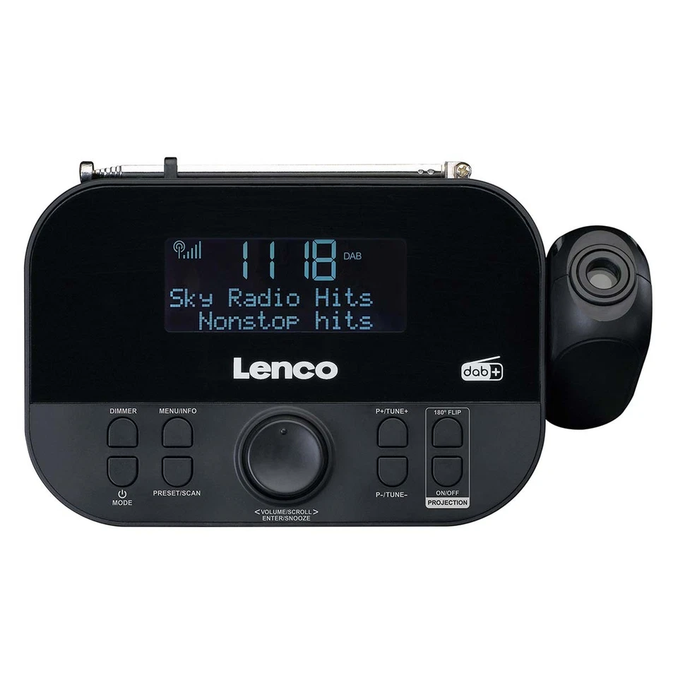 Lenco CR-615BK - DAB+ und FM-Radiowecker mit Projektion - Schwarz - Bild 3 von 4