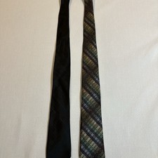 Lot of 2 Calvin Klein 100 Silk Ties Black  Plaid Designer