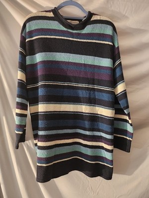 Vintage tunic style woman's sweater size Small Amanda Smith Stripes
