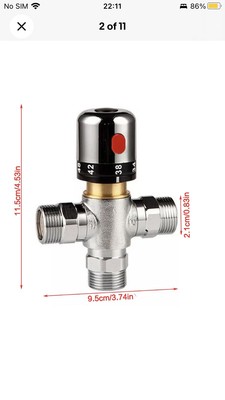 Thermostat Mischventil massiv Messing Warm Kalt Wasserregler für WCs