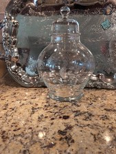 Princess House Heritage pattern glass lidded jar large ginger jar or candy dish.