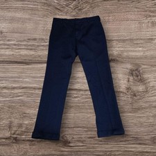 USED PRADA WOOL SLACKS, ROLLED UP, NAVY, SIZE 44, CLASSIC VERYGOOD