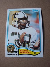 1982 Topps football George Rogers Rookie card #410 EX/NM. rookie card picture