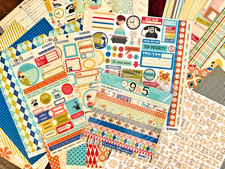 October Afternoon "9 to 5" Scrapbook Kit 1 - 12x12 8x8 Papers Stickers RARE