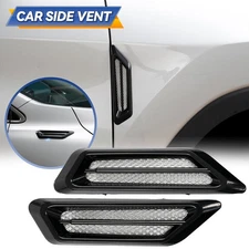 2x Black Car Fender Side Hood Vent Air Flow Universal Decor Sticker Accessories