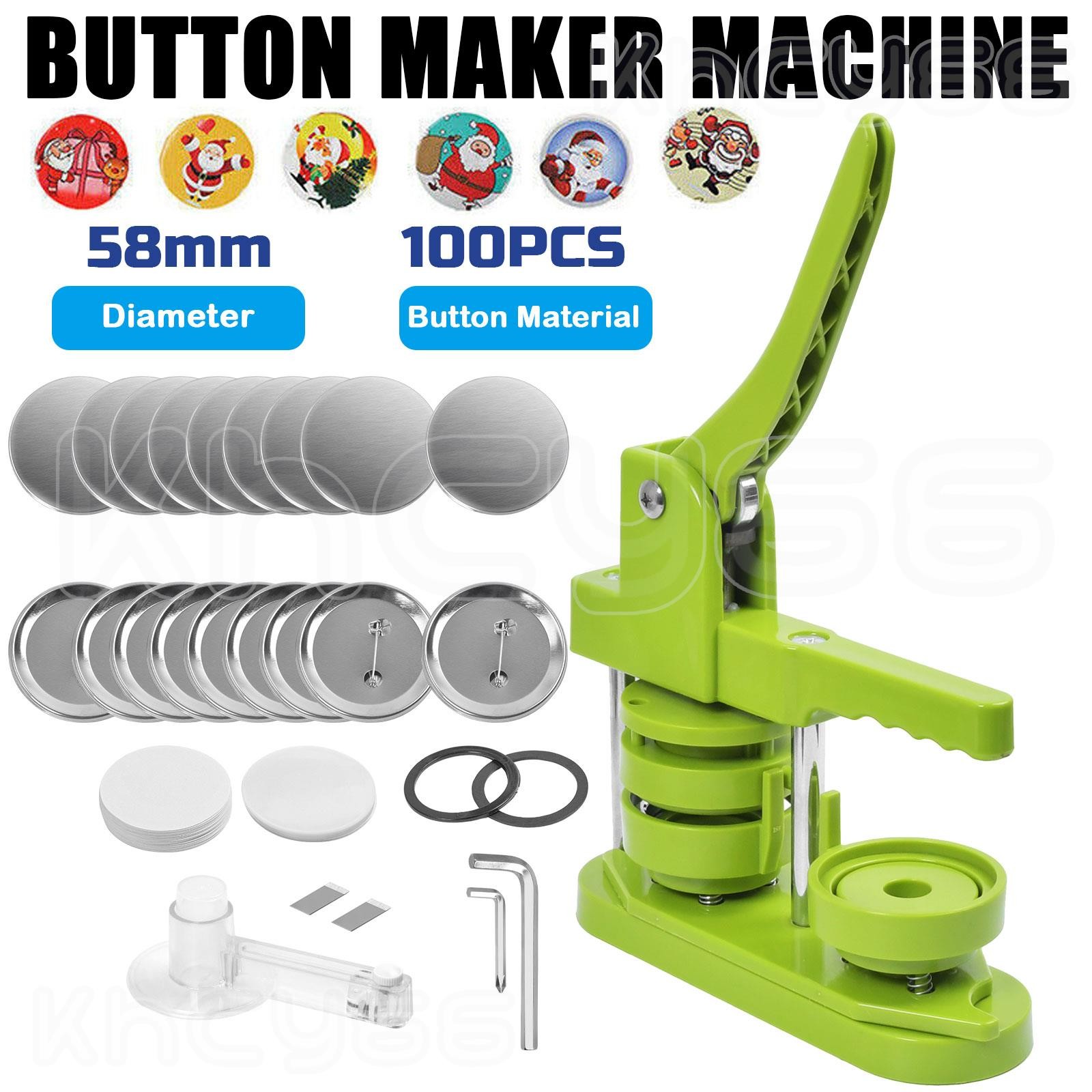 Button Maker Machine w/ 100Pcs 58mm Installation-Free DIY Pin Button Maker Press