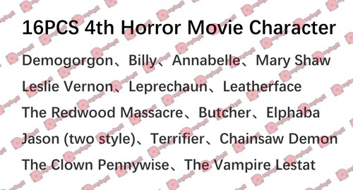 16PCS 4th Horror Movie Character Halloween 4cm Plastic Figure DIY Toy - Picture 2 of 2