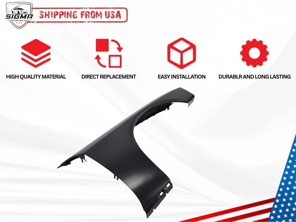 Guardabarros de acero imprimado para Dodge Challenger 2008-2023 lado derecho del pasajero delantero Foto 2 de 4