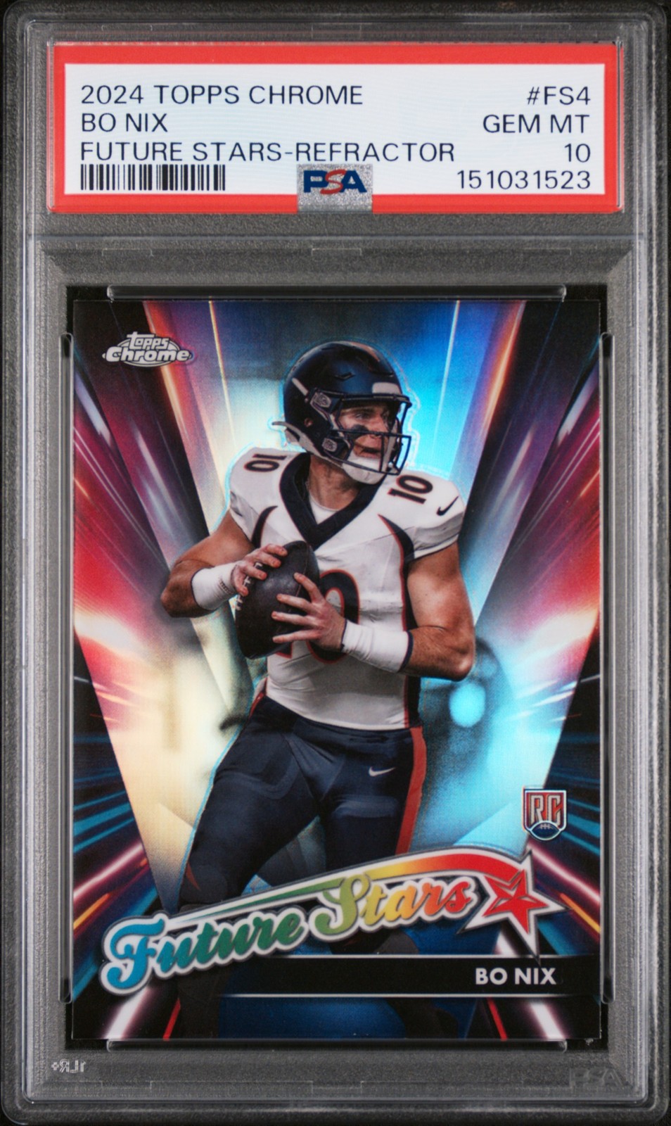 Bo Nix Topps Chrome Future Stars #FS4 Refractor