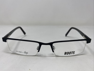 Roots RT 450P BLK CEN 52-19-140 Black Metal Half Rim Eyeglasses Frame DP70