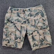 Levis Cargo Shorts Men 33 Green Camo Cotton Hike Outdoors Baggy Y2K Skater 10"