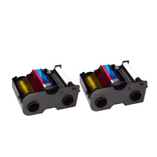 Bodno 2 x Fargo 45000 Color Ribbon - YMCKO - 250 Prints 2 Pack,