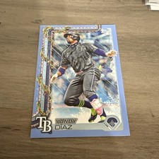 2025 Topps Holiday Baseball Yandy Diaz Light Blue & White Glitter Rays #H20
