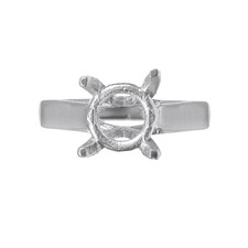 925 Sterling Silver 10 mm Round Semi Mount Polygon Shape Semi Mount Ring