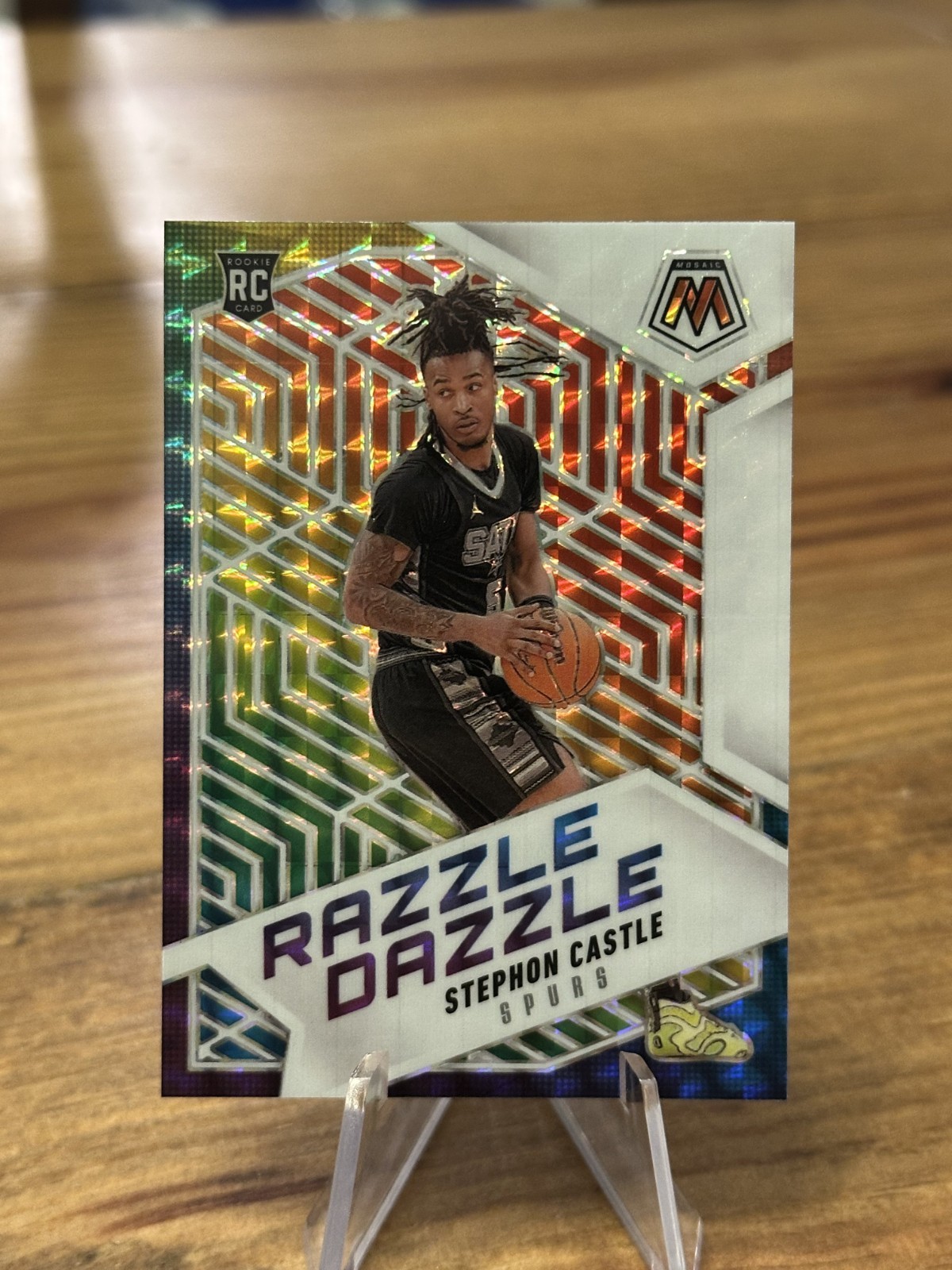 2024-25 Panini Mosaic Stephon Castle RC Razzle Dazzle Prizm Case Hit SP #13