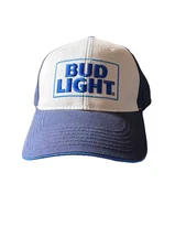 Vintage Look Bud Light Embroidered Trucker Hat Snapback One Size Adjustable Cap