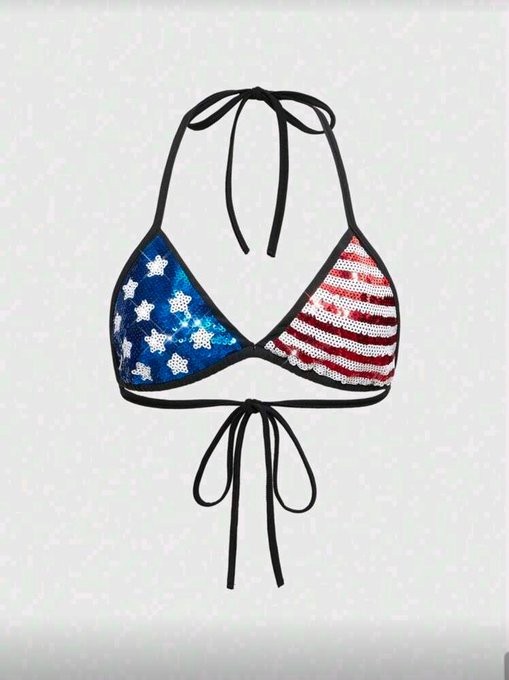 Women's American Flag Bikini Sparkly Top | eBay