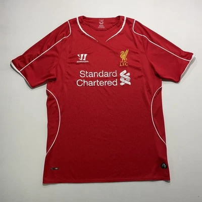 Liverpool FC Home Shirt Size L Red 2014-2015 Warrior Standard Chartered T-Shirt - Image 1 of 4