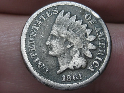 1861 Copper Nickel Indian Head Cent Penny- VG/Fine Details