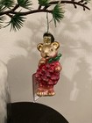 Christborn Glass Christmas Ornament Bear With Pinecone Body Germany — photo 1