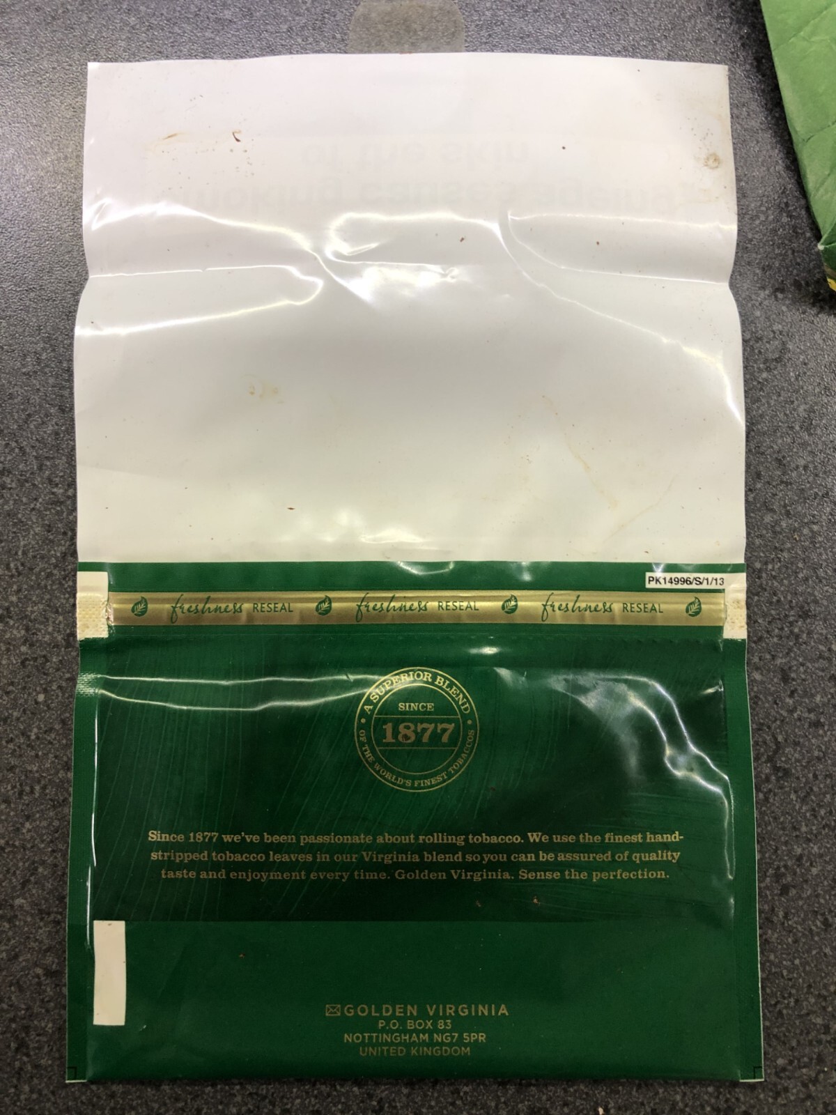 12 EMPTY collectable Golden Virginia 50g Pouches Imports with different