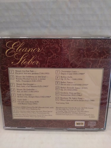 ELEANOR STEBER Portraits In Memory CD 1991 MET/Sony MET211 12 tracks MINT - Picture 3 of 7