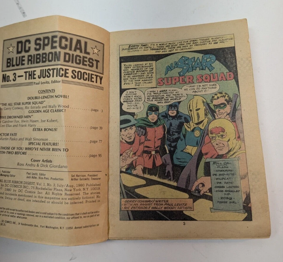 Vintage DC Special Blue Ribbon Digest #3Justice Society August 1980 Comics - Image 3 of 4